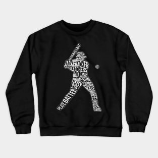 Baseball Baseball Glove Youth Baseballisms Typography Crewneck Sweatshirt